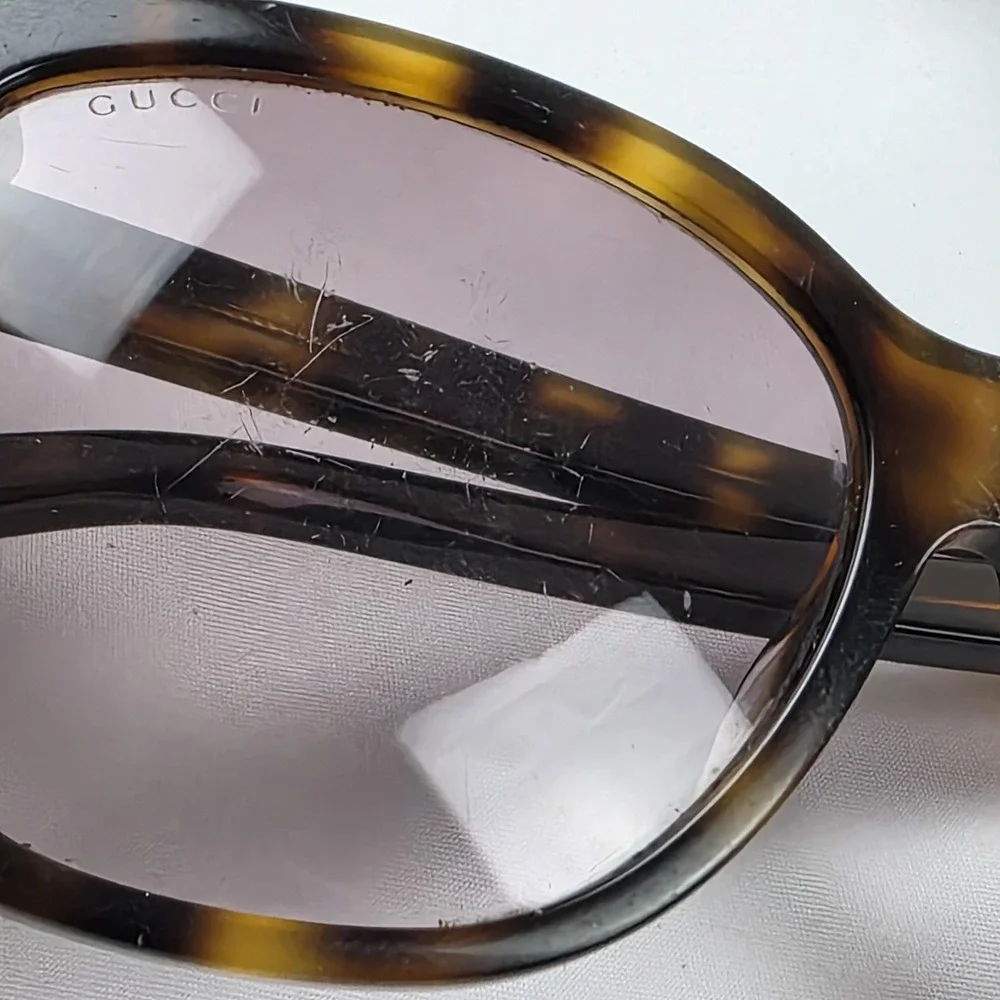 Gucci GG0459SA 003 Sunglasses Womens Brown Tortoise Purple Square Italy